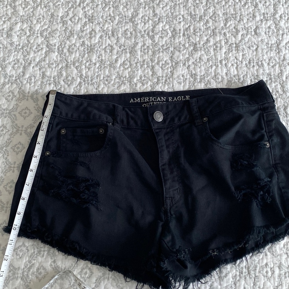 American eagle stretch distressed jean shorts, size 12
